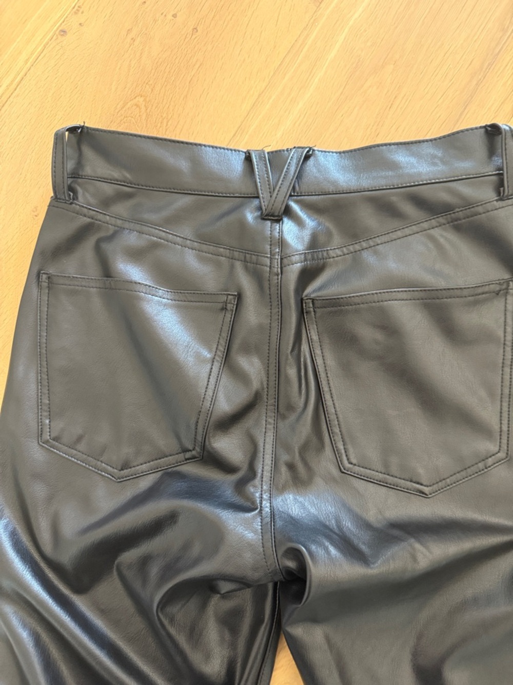 Veronica Beard Black Faux Leather Flare Jeans - Picture 6 of 6